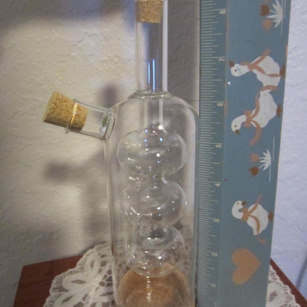 Lily's Home Glass Oil and Vinegar Cruet Dispenser with Cork Base--NIB - Picture 8 of 10